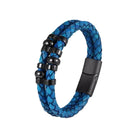 Unisex Retro Braided Leather Bracelet/Blue