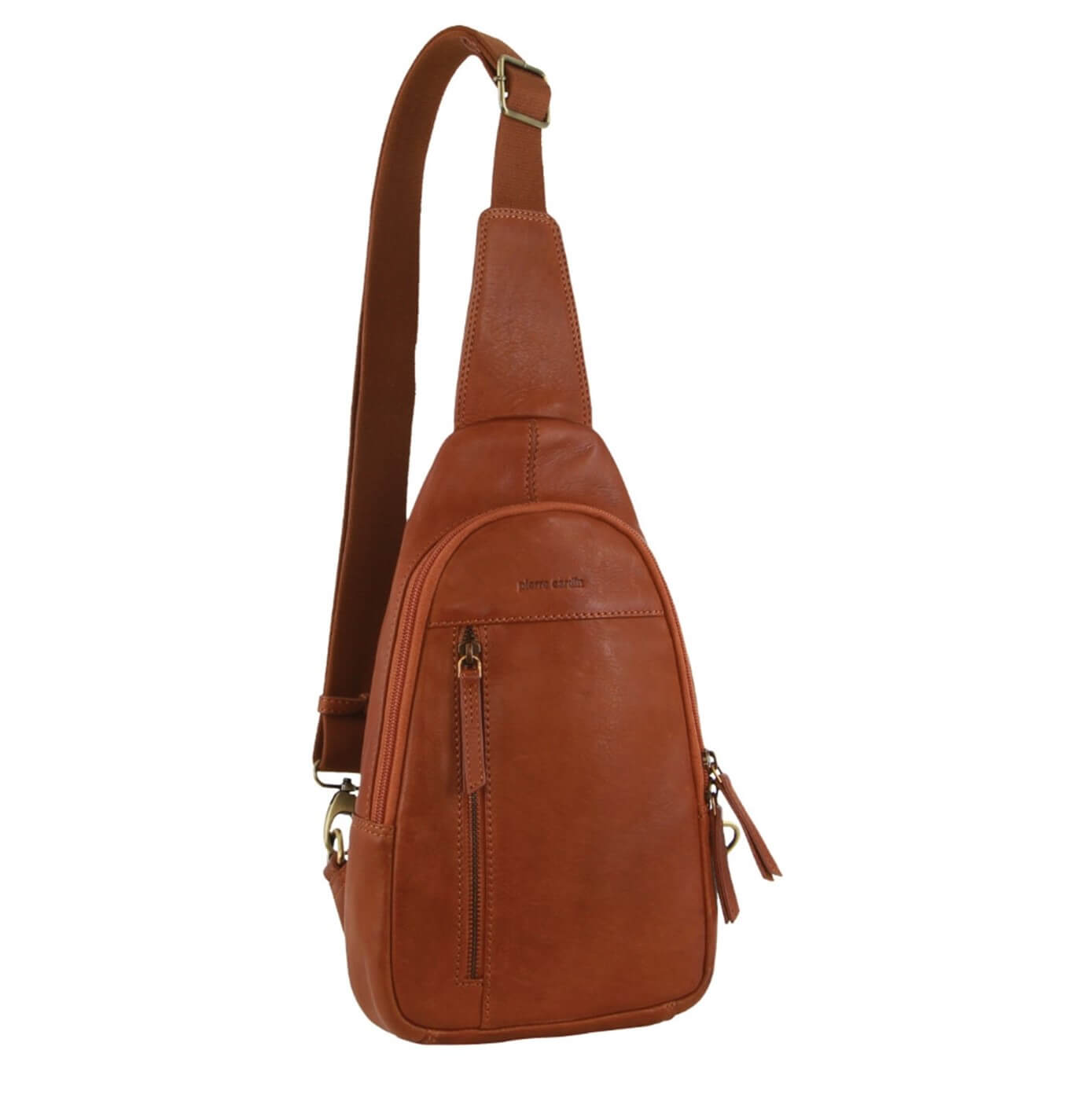 Pierre Cardin PC3711 Mens Leather Sling Bag/Cognac