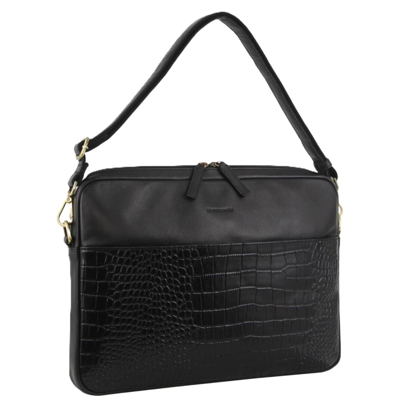 Pierre Cardin PC3497 Croc-Embossed Business-Computer Bag/Black