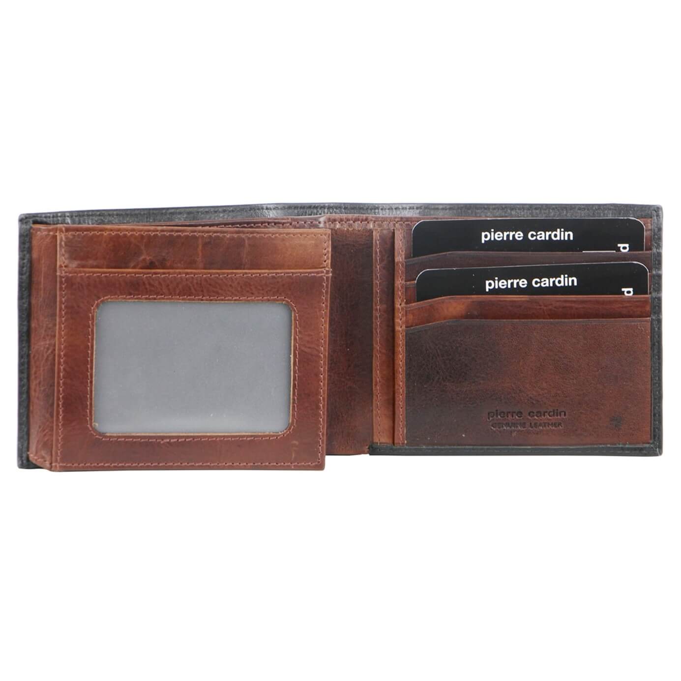 Pierre Cardin PC2632 Italian Leather Two Tone Wallet/Blk-Cognac