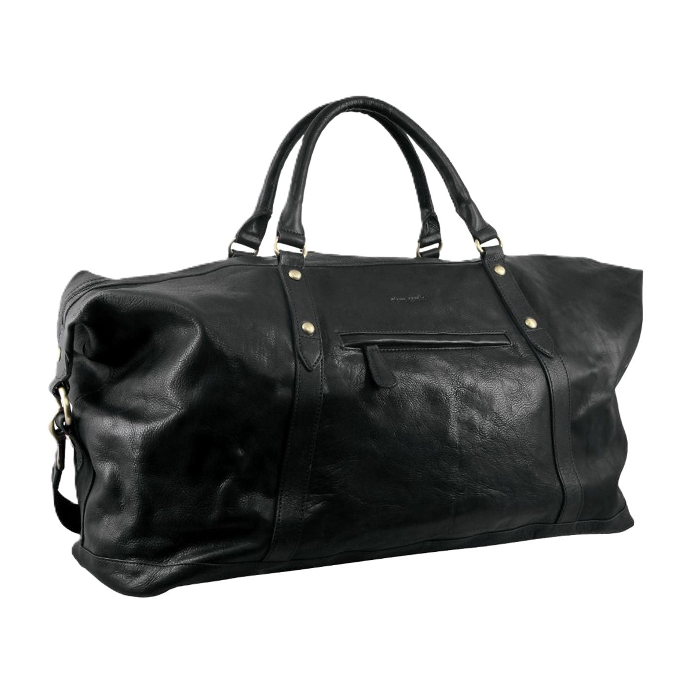 Pierre Cardin PC2824 Rustic Leather Travel-Overnight Bag/Black