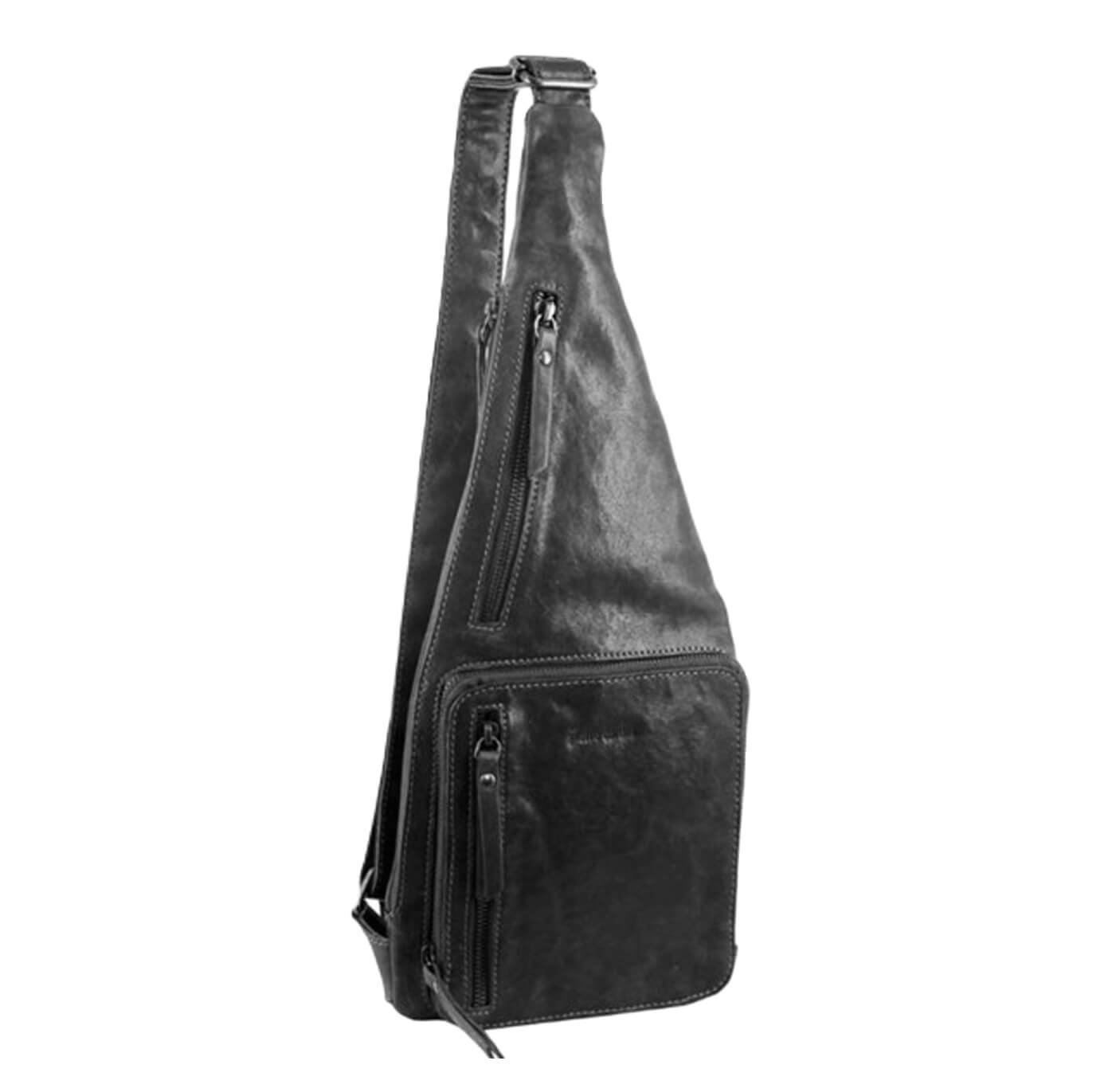 Pierre Cardin PC3229 Italian Rustic Leather Sling Bag/Black