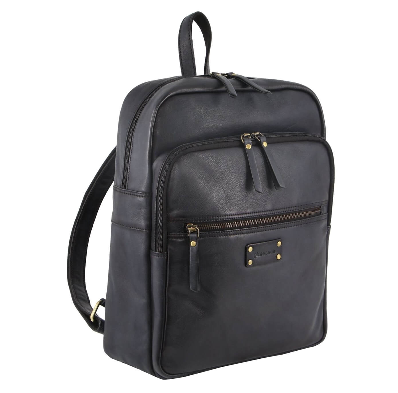 Pierre Cardin PC3332 Burnished Leather Laptop Backpack/Black