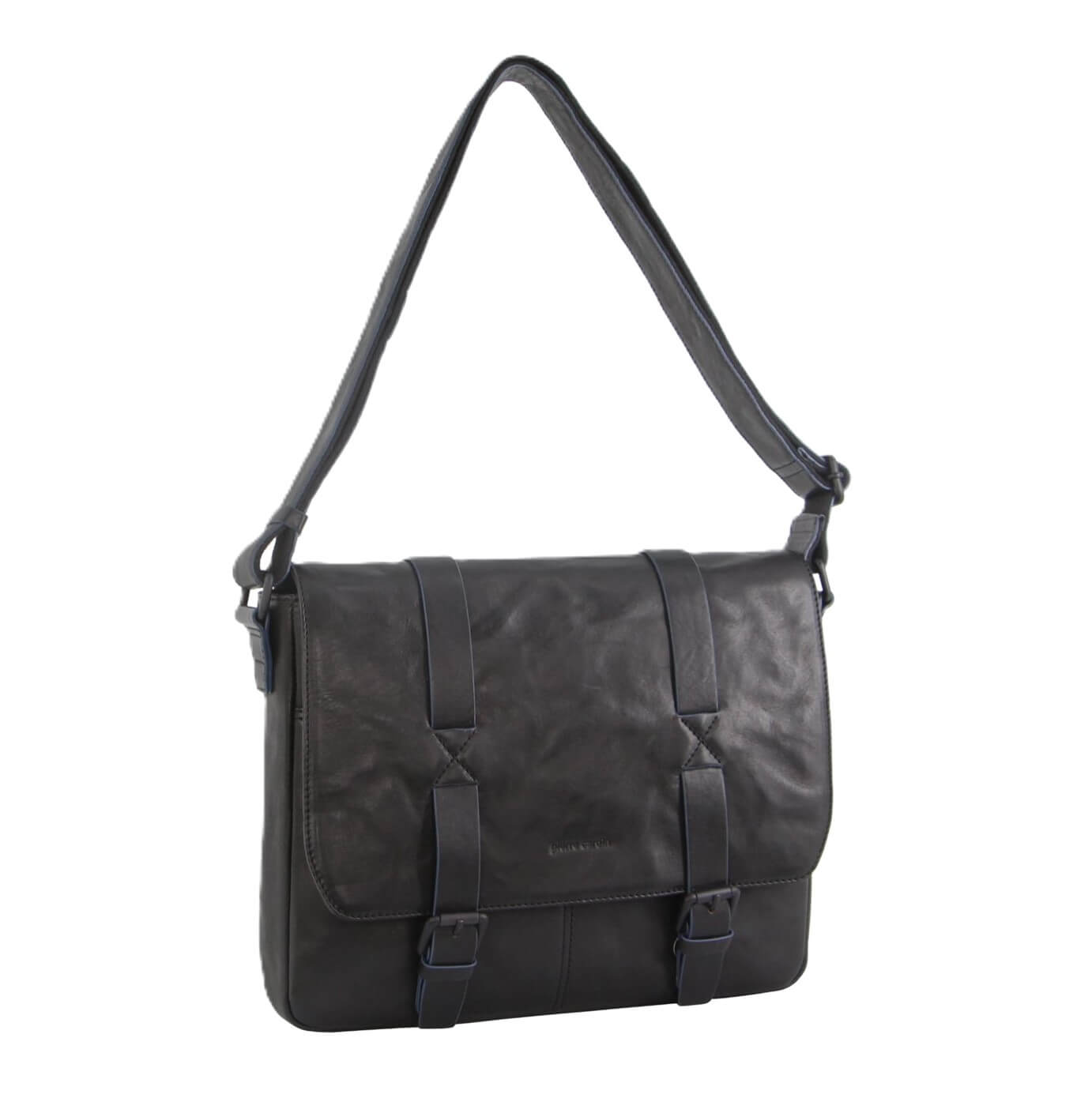 Pierre Cardin Crumple Leather Computer Bag-Satchel