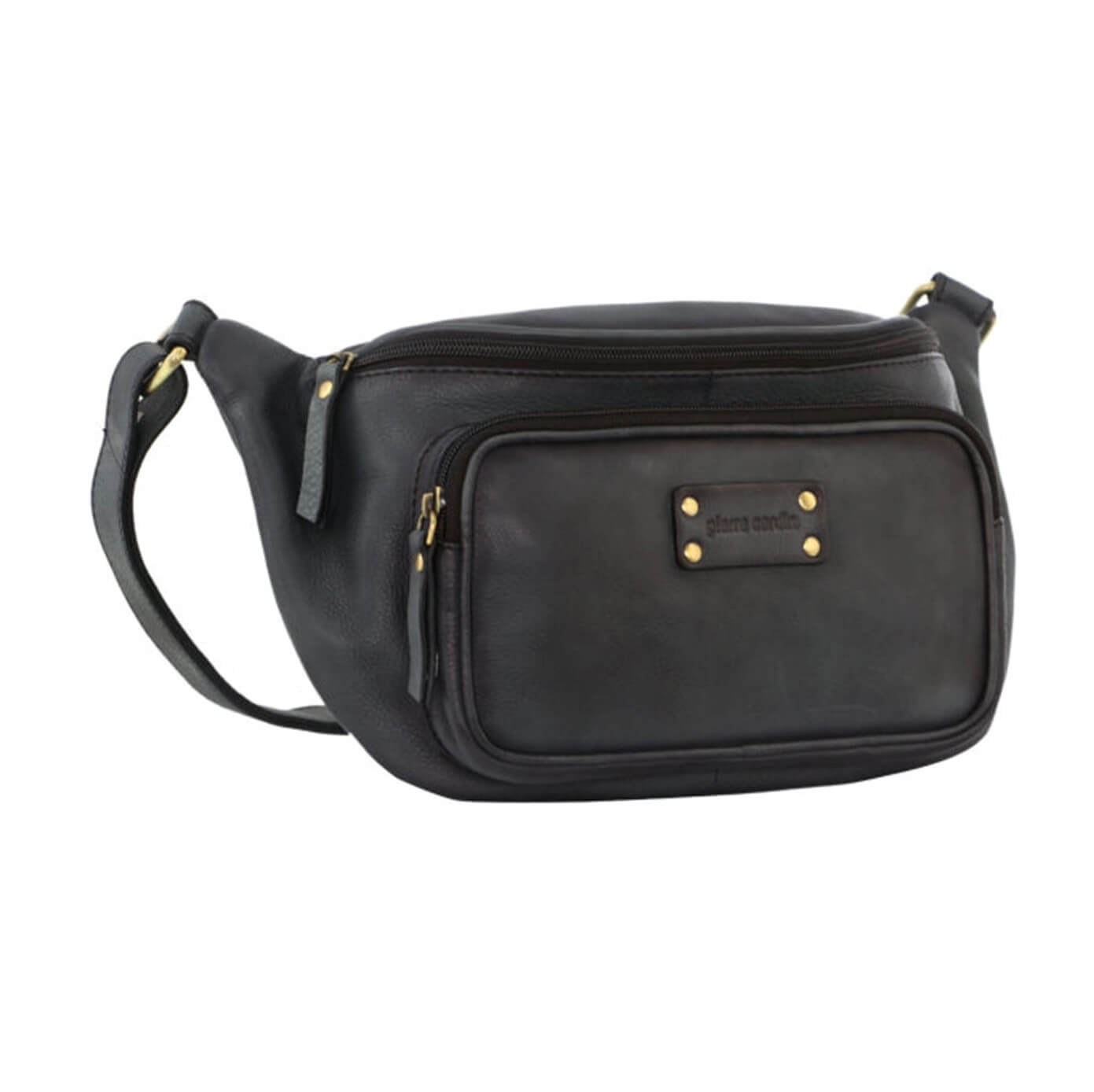 Pierre Cardin PC3455 Burnished Leather Sling Bag/Black