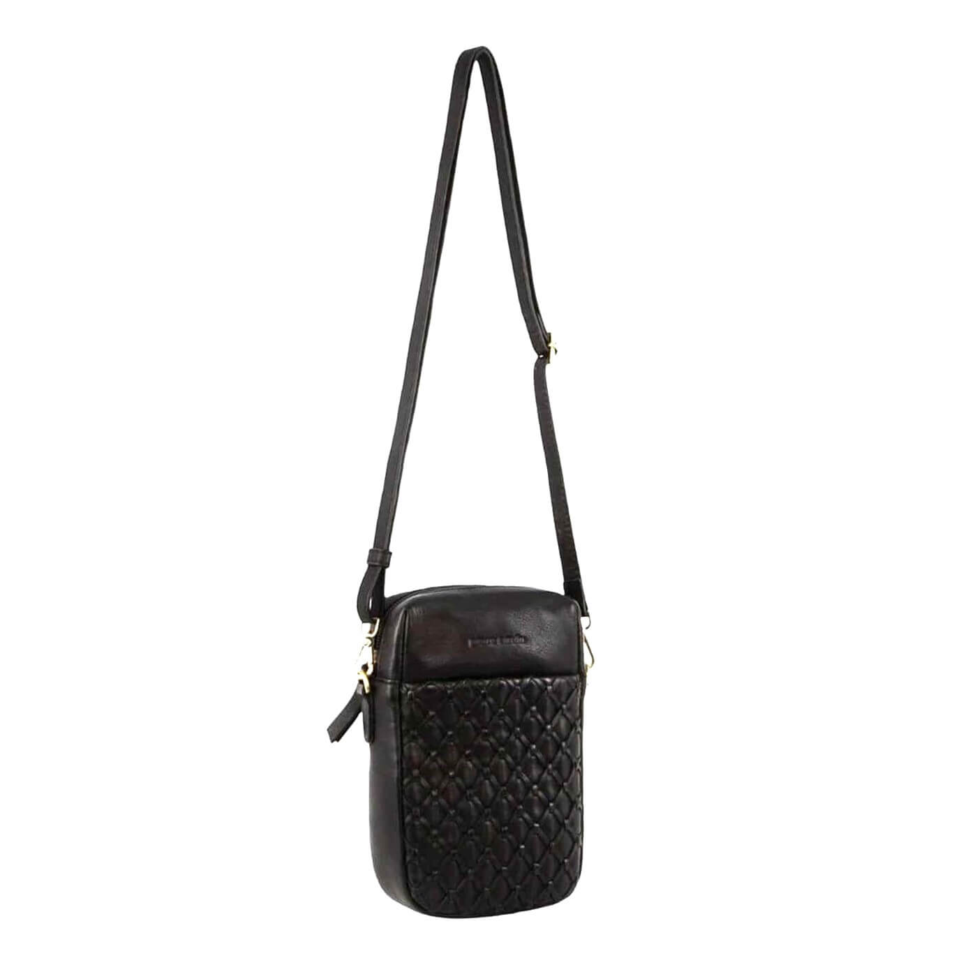 Pierre Cardin PC3686 Leather Embossed Phone Cross-Body Bag/Black