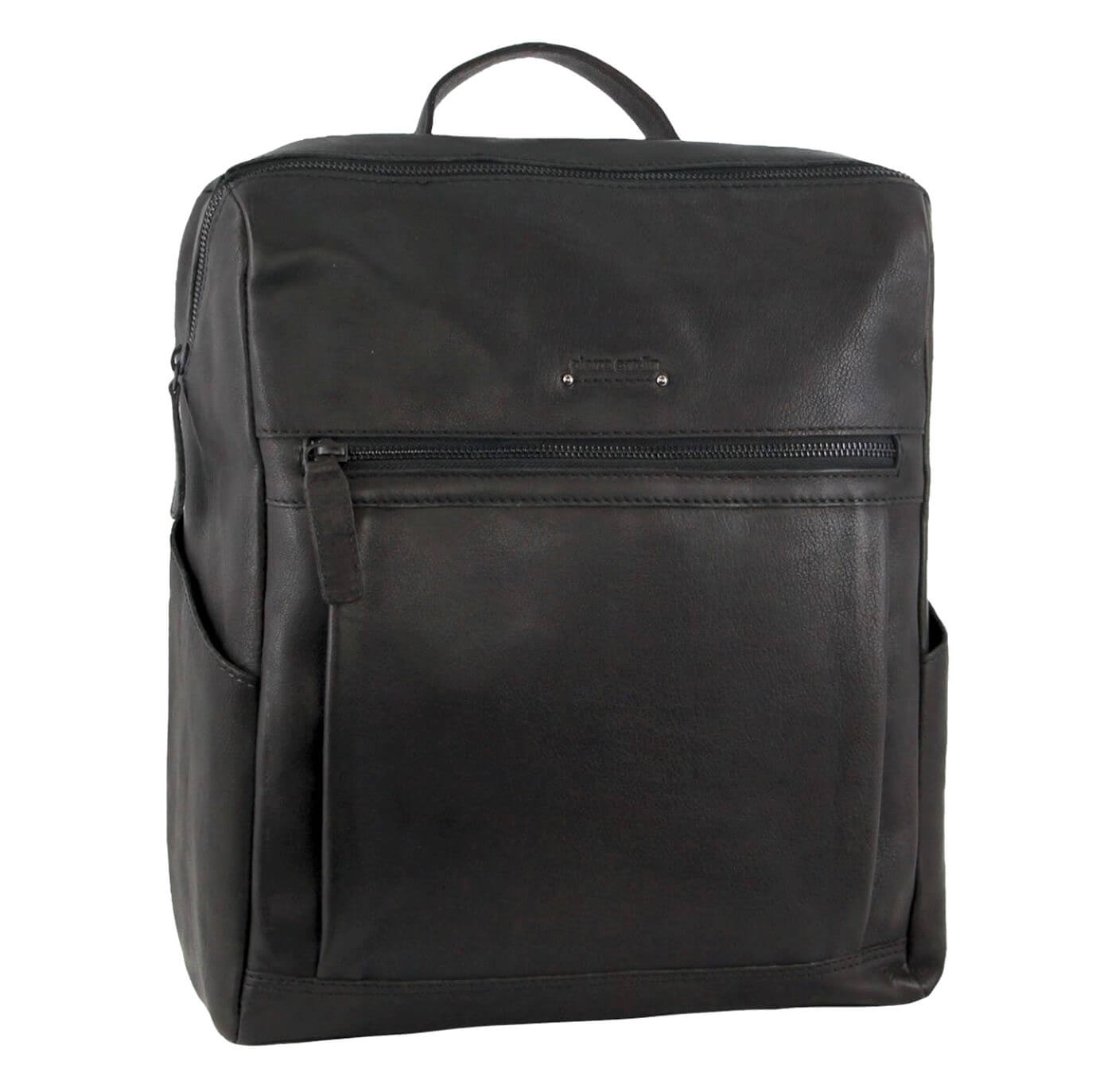 Pierre Cardin PC3714 Italian Leather Mens Backpack/Black