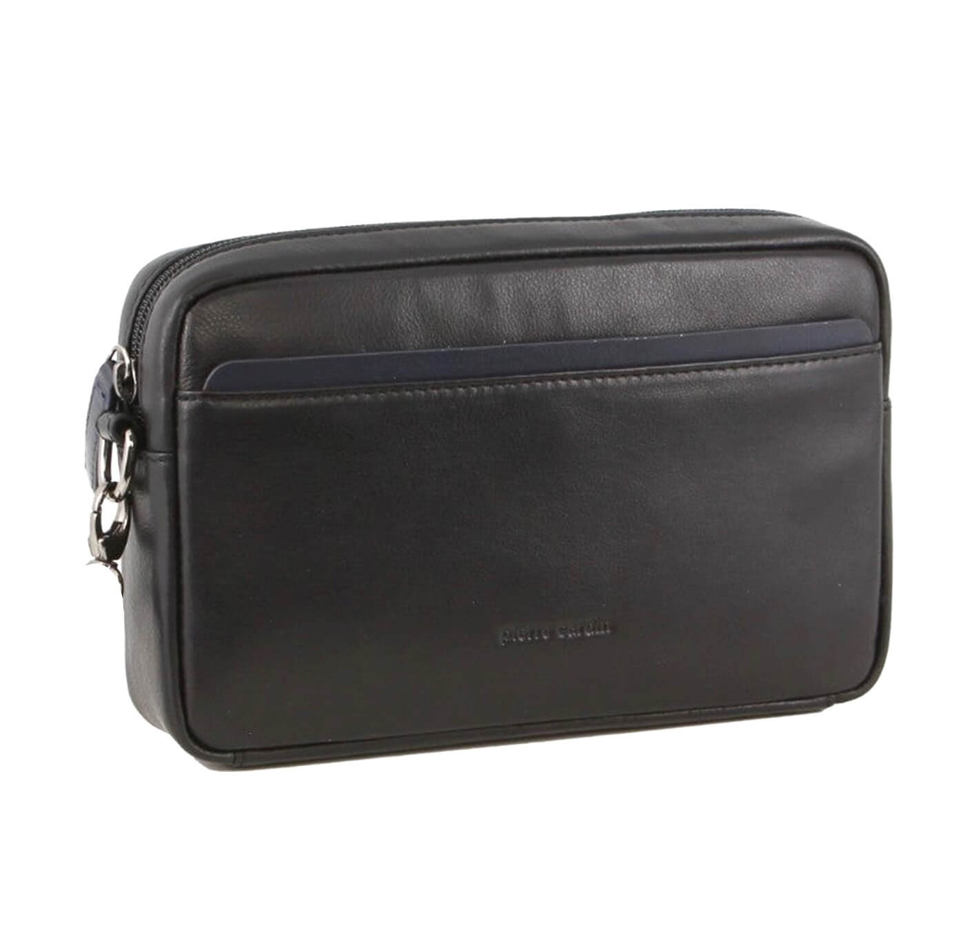 Pierre Cardin PC3826 Mens Leather Organiser Bag/Black-Navy