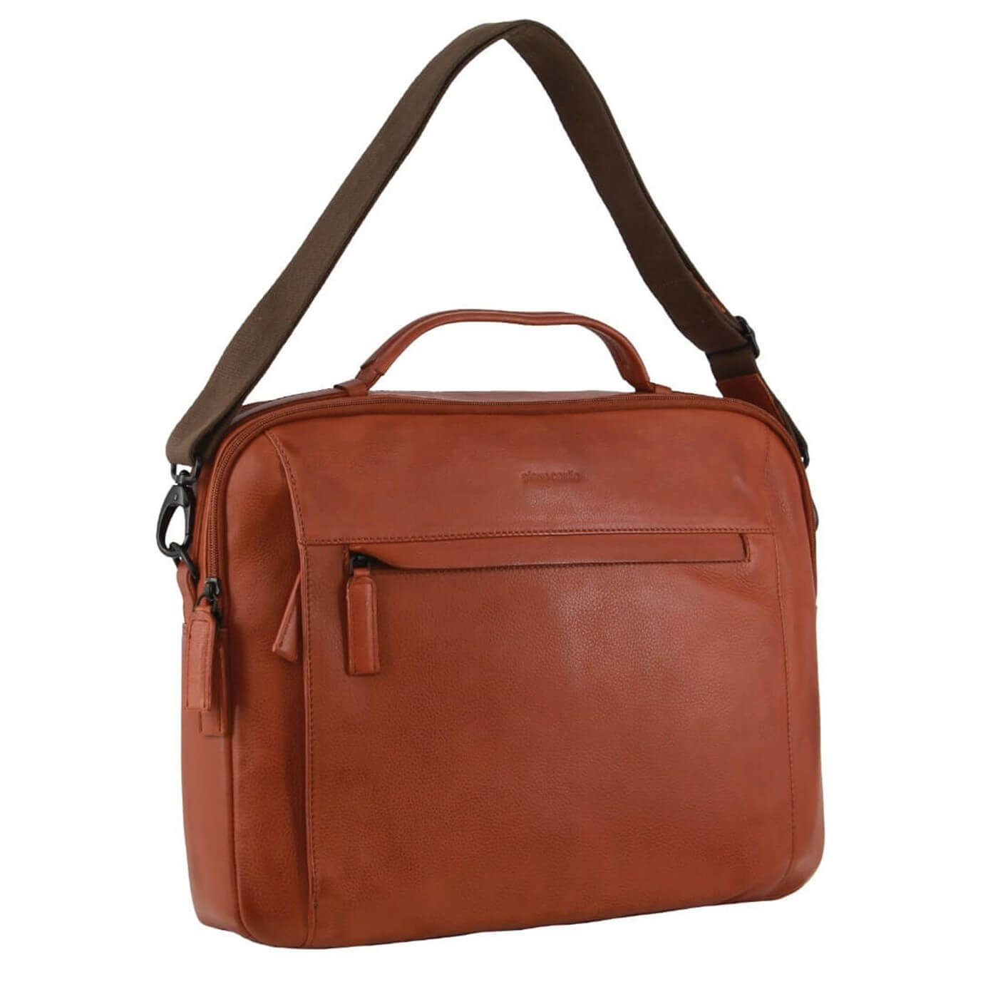 Pierre Cardin PC3876 Mens Leather Laptop Business Bag Cognac Lords Grooming Products