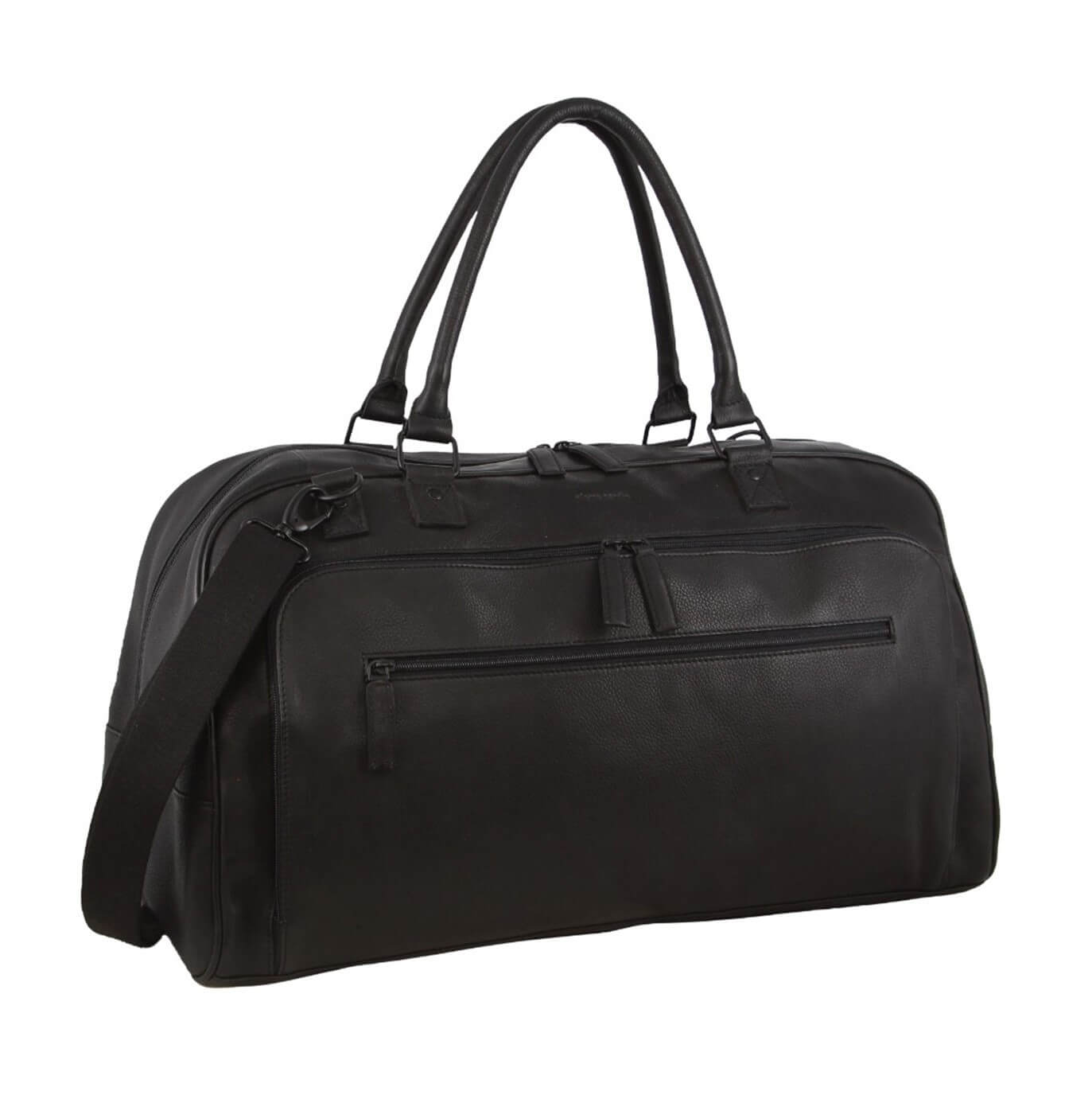 Pierre Cardin PC3877 Genuine Italian Leather Overnight-Travel Bag/Black