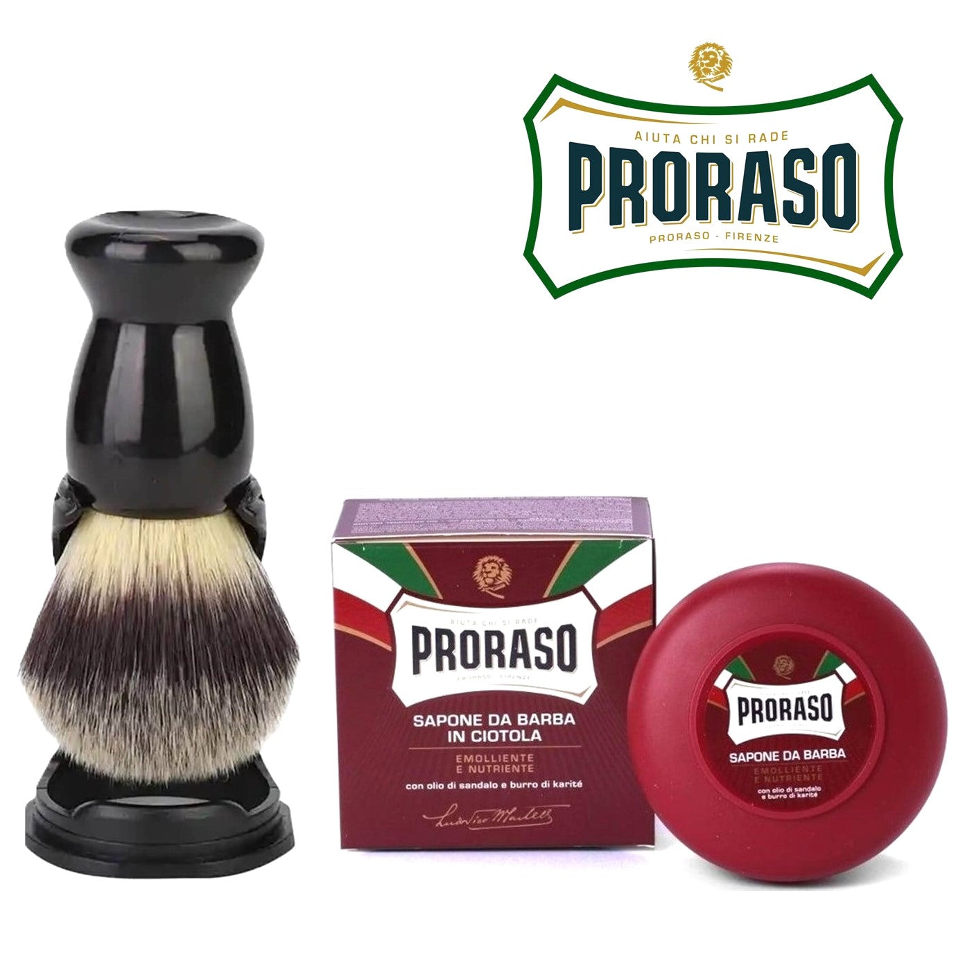 Badger Brush + Proraso Shave Soap - Coarse Beards