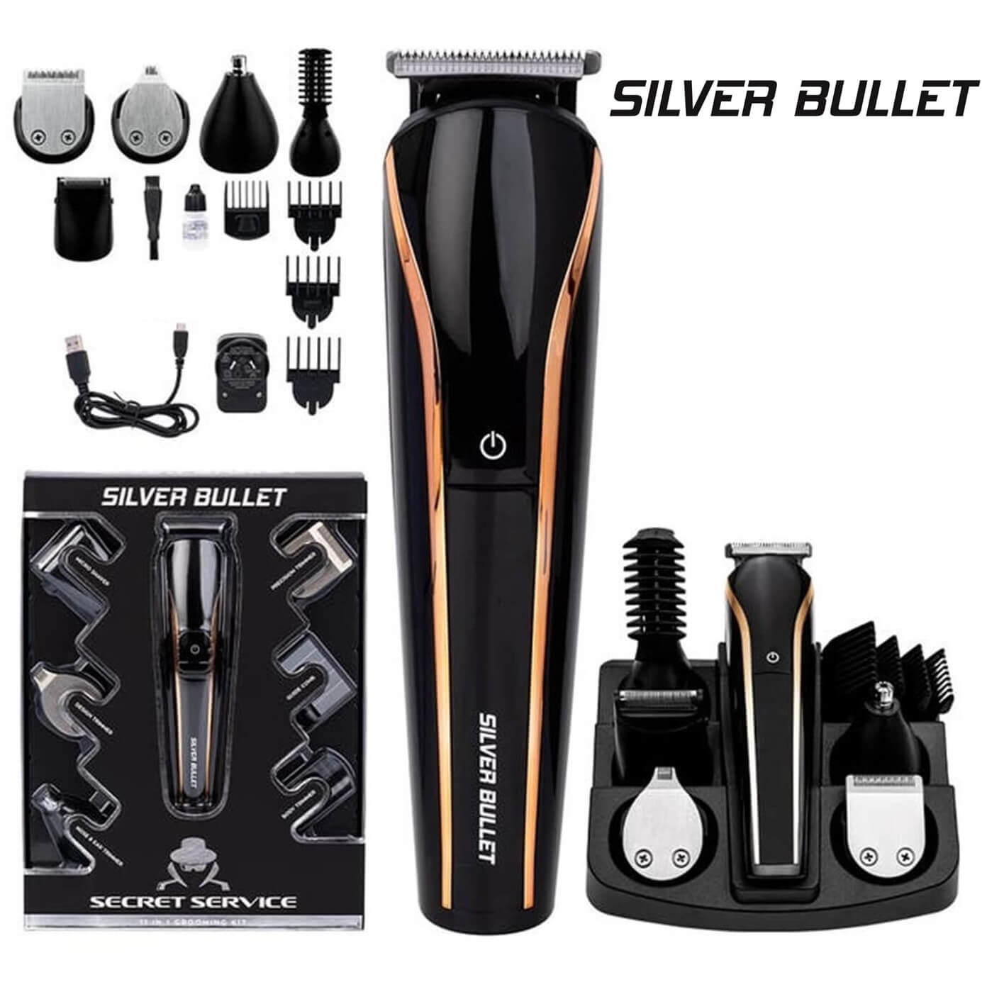 Silver Bullet Secret Service 11-In-1 Grooming Trimmer Kit