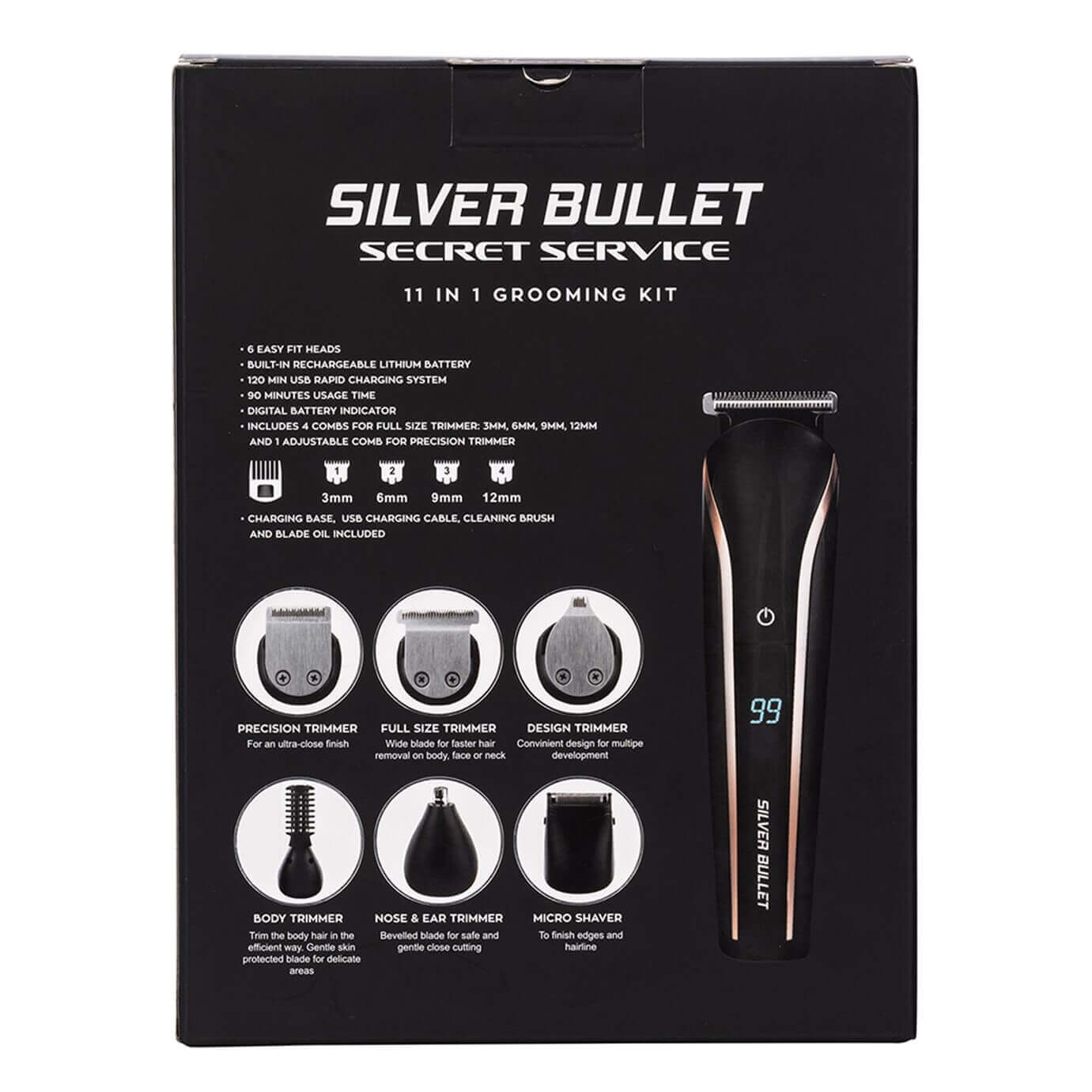 Silver Bullet Secret Service 11-In-1 Grooming Trimmer Kit