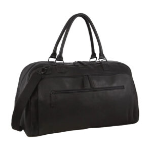 Pierre Cardin Black Italian Leather Travel Bag - Lords Grooming Products